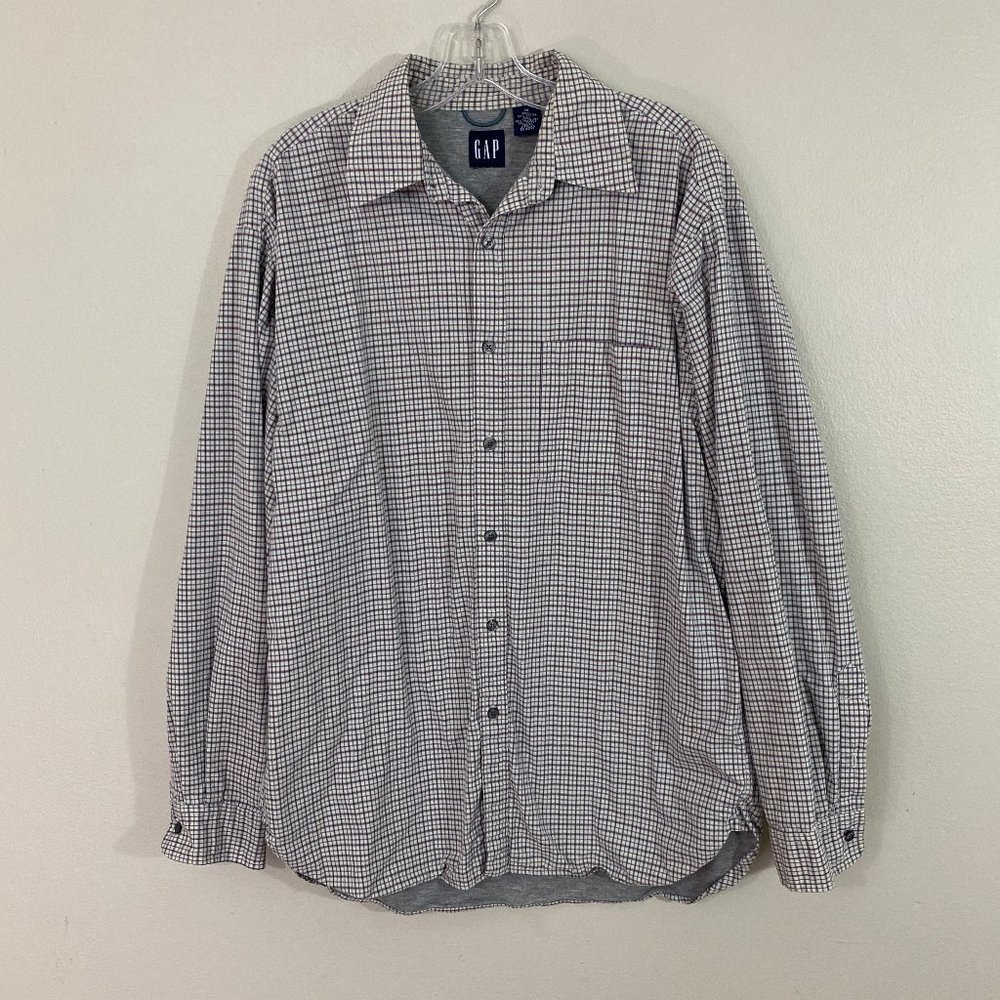 Vintage Y2K GAP Plaid Jersey Lined Button Down Shirt
